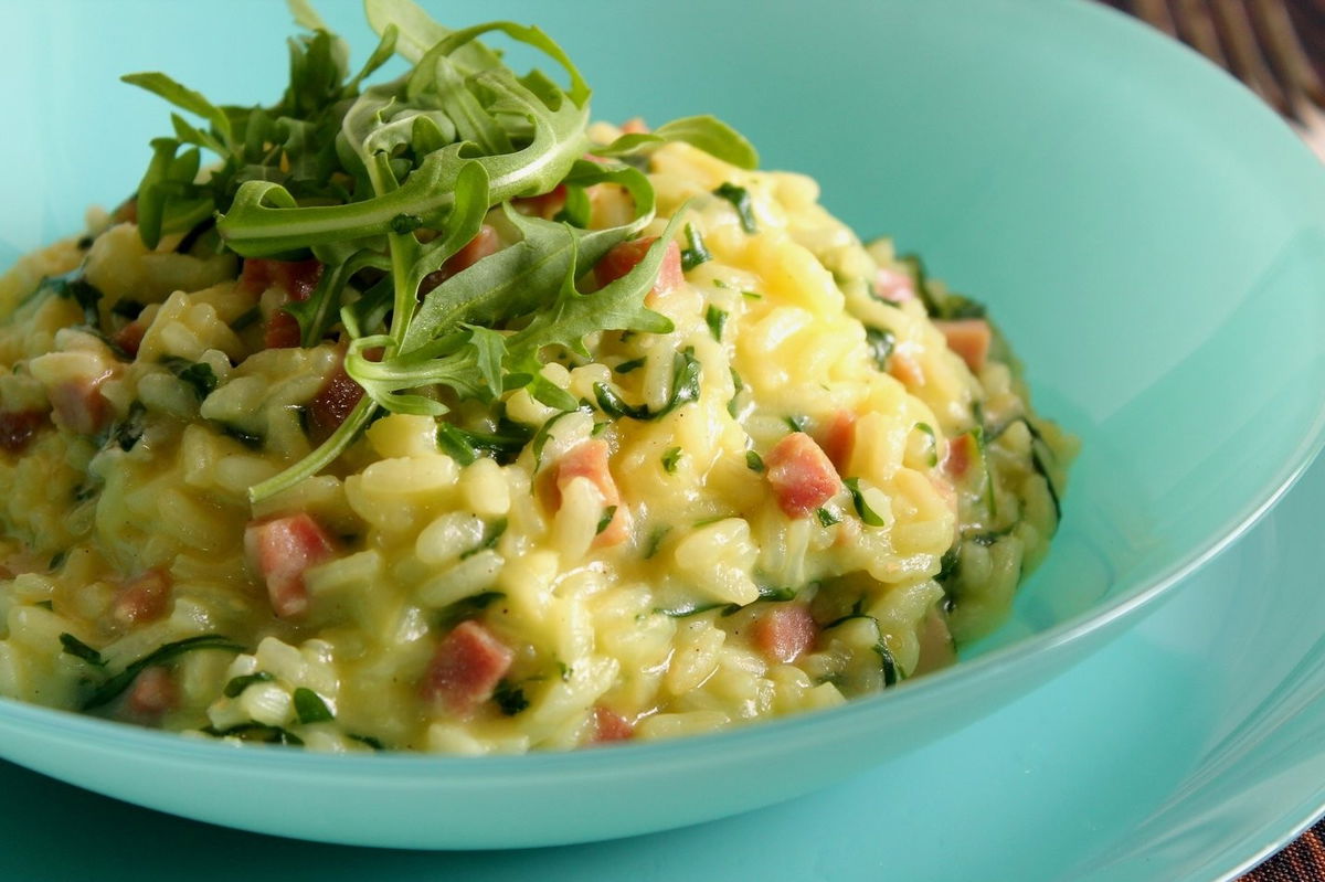 Risotto Con Rucola Prosciutto Cotto E Gorgonzola Dolce Fidelity Cucina