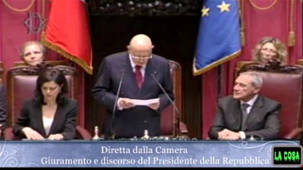 Napolitano Presidente della Repubblica, il discorso in Parlamento