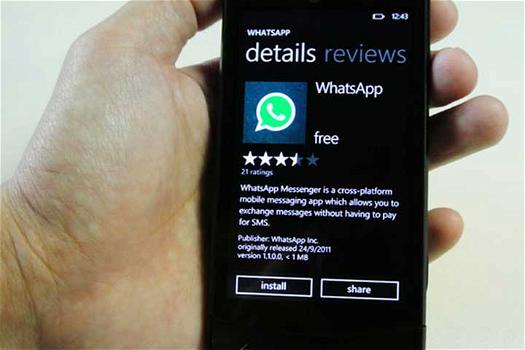 Whatsapp sospeso per Windows Phone: ecco il perchè