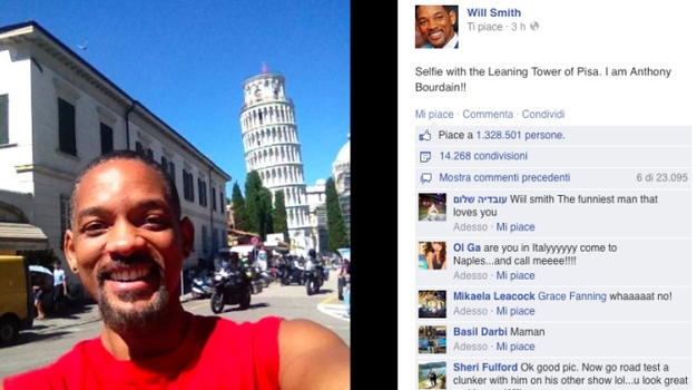 Will Smith: selfie in Italia tra i monumenti