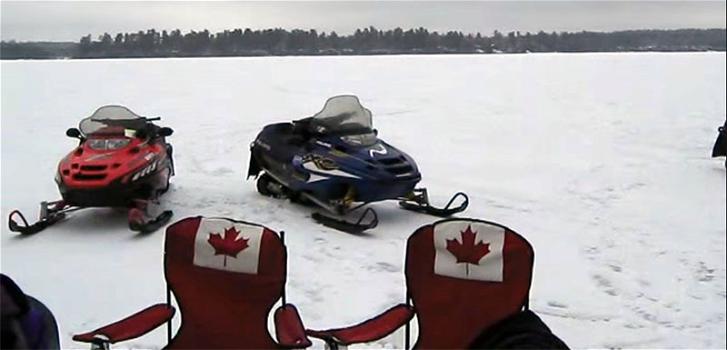 Ecco una pesca tra i ghiacci in Canada decisamente particolare