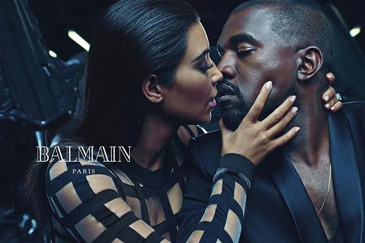 Kim Kardashian e Kanye West nella campagna di Balmain
