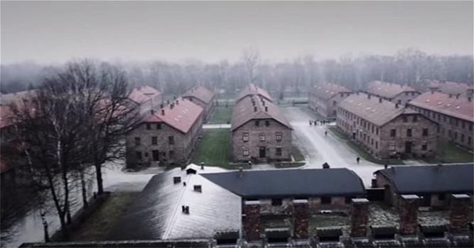 Il volo del drone sopra il campo di concentramento di Auschwitz