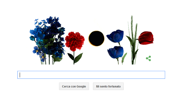Google festeggia con un doodle animato il primo giorno di primavera e l’eclissi