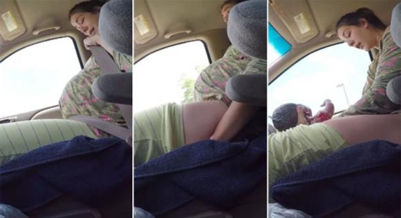 Donna partorisce in auto. Ecco il video di quel momento incredibile