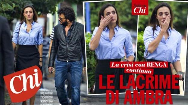 Ambra Angiolini in lacrime per strada. Aria di crisi con Francesco Renga?