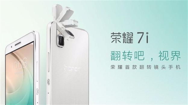 Ecco lo Huawei Honor 7i, lo smartphone con fotocamera (semi) girevole.