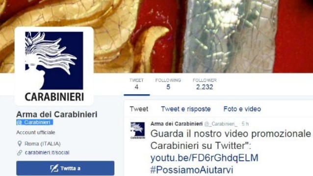 Dopo la Polizia, anche i Carabinieri sbarcano sui social network