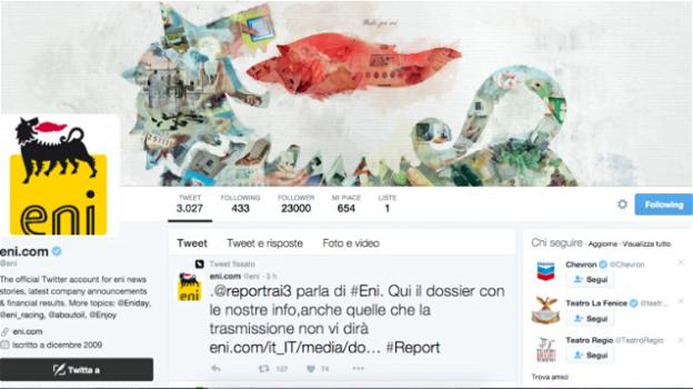 Su Twitter si è consumata la guerra, a suon di tweet, tra Eni e Report