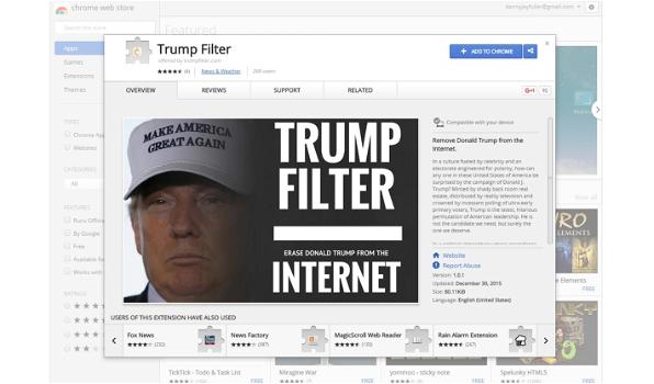 Trump Filter ed eviti di incontrare Donald Trump sulla rete internet