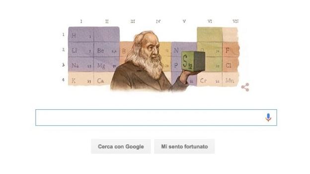 Mendeleev, inventore della tavola periodica, celebrato con un Doodle