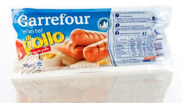 Ritirati i wurstel di pollo dai supermercati Carrefour: ecco perchè