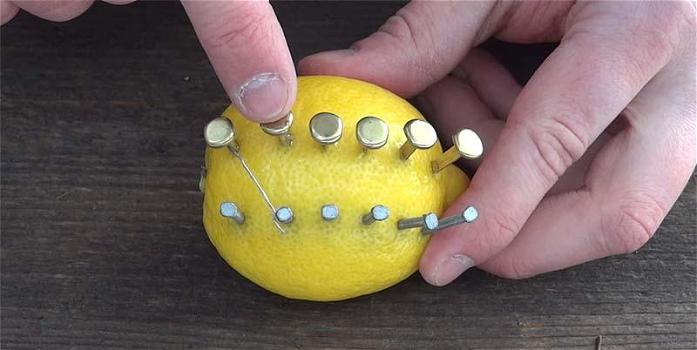 Mette dei chiodi su un limone. Il motivo vi sorprenderà!