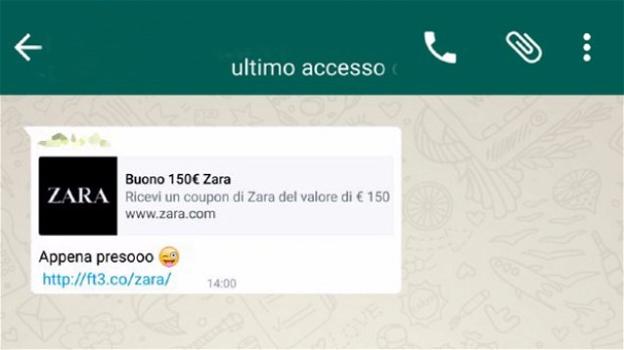 Whatsapp: la truffa di Zara si diffonde sugli smartphone