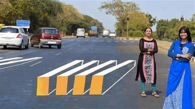 India: strisce pedonali tridimensionali per evitare gli incidenti