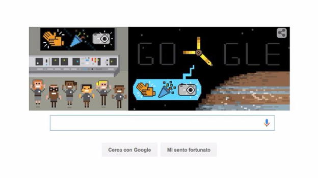 Google’s doodle: omaggio alla sonda Juno, arrivata su Giove
