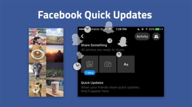 Facebook testa i Quick Updates in stile Snapchat: ecco come funzionano
