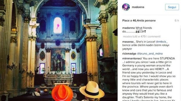 Madonna sbarca a Lecce: fan in delirio mentre passeggia per la città