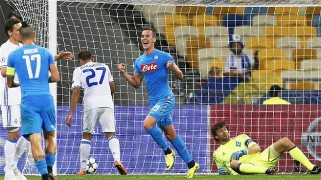 Champions League: il Napoli vince 2-1 in casa della Dinamo Kiev