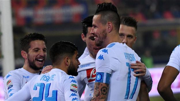 Serie A: rullo Napoli sul Bologna, triplette per Hamsik e Mertens