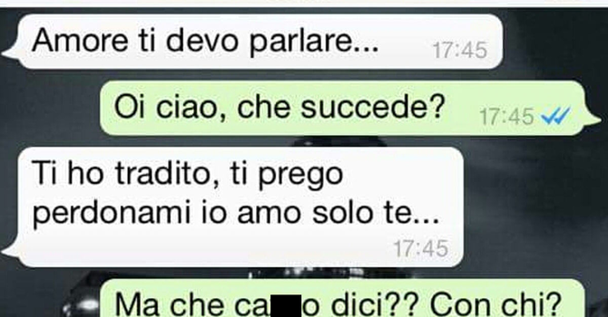 Un tradimento non riempie mai di gioia. Ma casi come questo sono un’eccezione giustificata