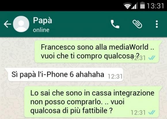 “Non posso comprarti l’iPhone 6, non ho soldi”. Ma la risposta del figlio è un bell’incentivo
