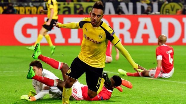 Champions League: Dortmund 4 Benfica 0: una tripletta di Aubameyang qualifica i tedeschi