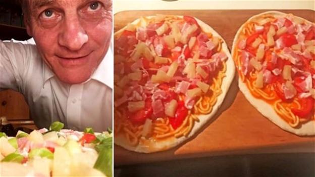 Pizza ananas, bacon, e spaghetti in scatola: la ricetta del premier