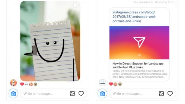 Instagram: su Direct ecco i link con anteprima, e le foto non quadrate