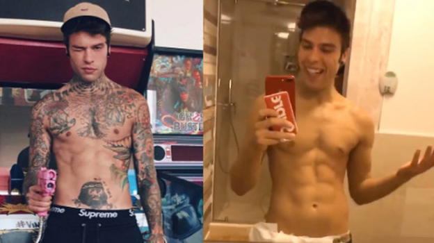 Fedez senza tatuaggi sui social: "Sembro molto più muscoloso"