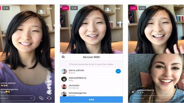 Instagram: in test la diretta live con un amico in split-screen