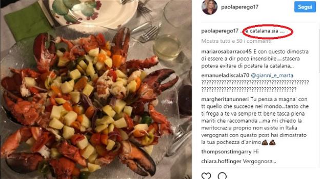 La figuraccia di Paola Perego, insultata su Instagram per quella catalana