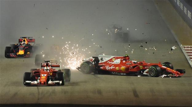 Clamoroso a Singapore: out le Ferrari, trionfa Hamilton davanti a Ricciardo e Bottas