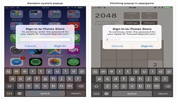 Attacco phishing contro iOS: un finto pop-up Apple ID Password vi ruberà le credenziali