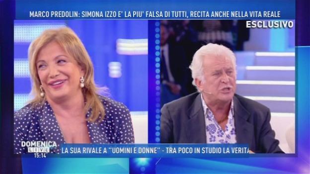 Domenica Live, Simona Izzo e Marco Predolin a confronto dopo il Grande Fratello Vip