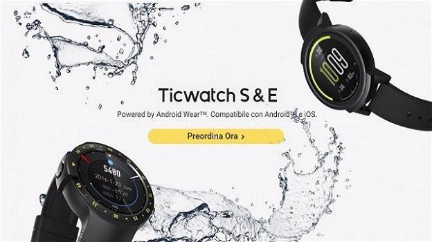 Ticwatch Sports ed Express, in Italia i nuovi smartwatch low cost con Android Wear 2.0