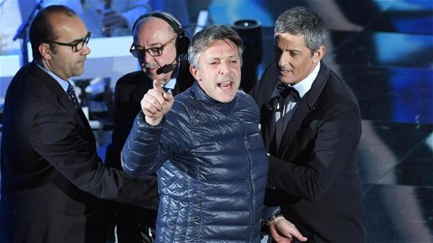 Sanremo 2018: entra un uomo durante l’esibizione di Fiorello, ma lo show continua