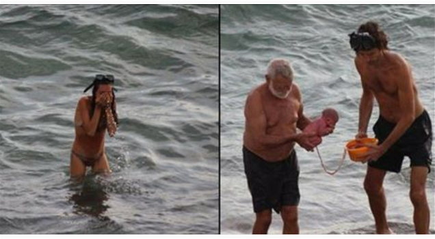 Le foto virali che mostrano un parto nel Mar Rosso non sono ciò che sembrano