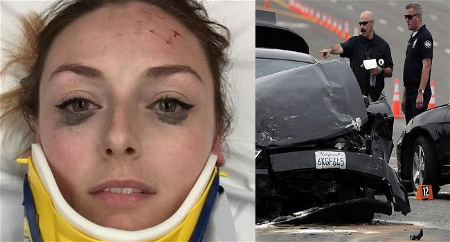 Una donna si fa un selfie dopo un incidente d’auto. Il motivo vi stupirà!