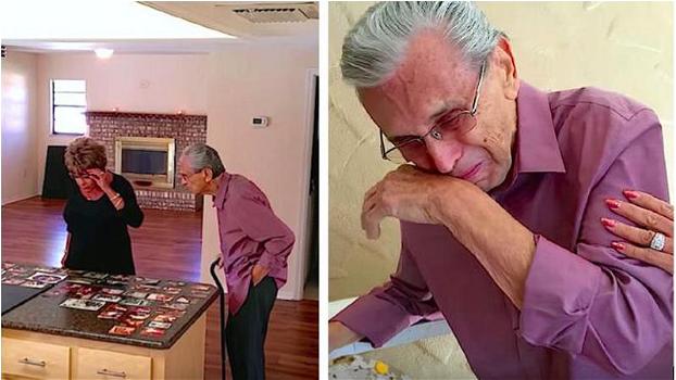 I nonni visitano una villa in vendita: poi vedono delle foto di famiglia e scoppiano a piangere