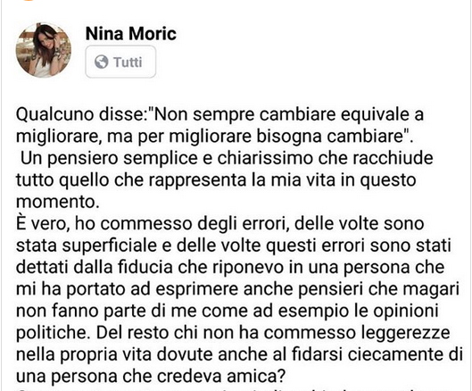 Nina Moric: “Con Luigi Favoloso è finita. Vi spiego perché”