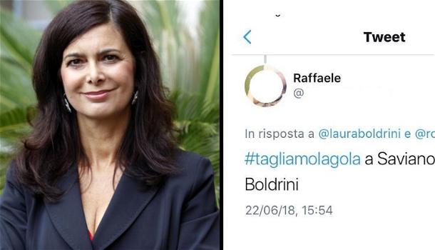 Laura Boldrini querela il suo hater: “È come Salvini e minaccia di tagliarmi la gola”