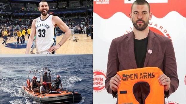Il centro spagnolo della NBA Marc Gasol in vacanza va nel Mediterraneo a salvare i migranti