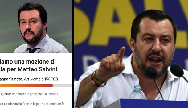 Migranti, mozione di sfiducia contro Matteo Salvini: la petizione arriva a 95mila firme