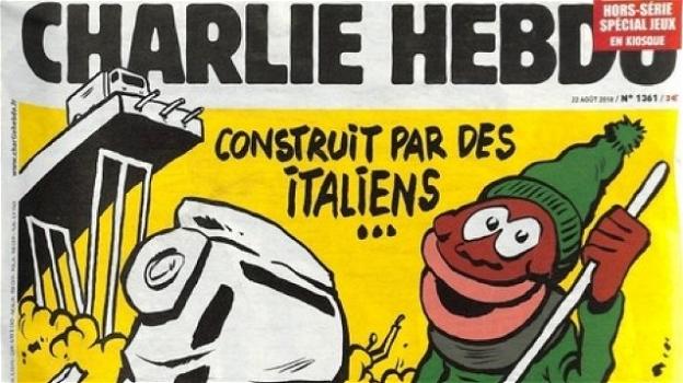 La satira di Charlie Hebdo sul crollo del ponte Morandi: "Costruito dagli italiani, pulito dagli immigrati"