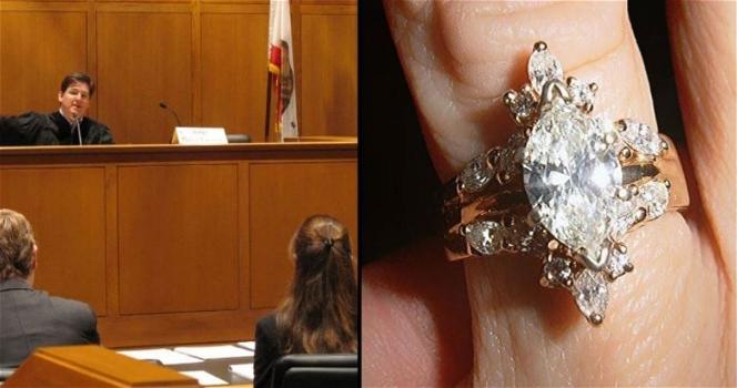 Un uomo porta in Tribunale la sua ex per riavere l’anello di fidanzamento da 40mila dollari