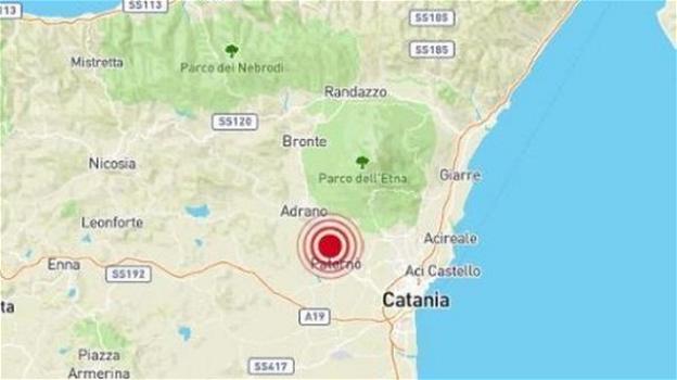 Terremoto di magnitudo 4.8 durante la notte nel catanese