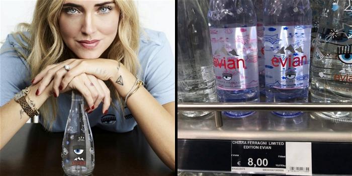 Chiara Ferragni e la “sua” acqua griffata in vendita a 8 euro: web in rivolta