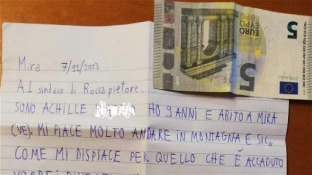 Belluno, Achille di 9 anni scrive al sindaco: "ecco la mia paghetta per i danni del maltempo"