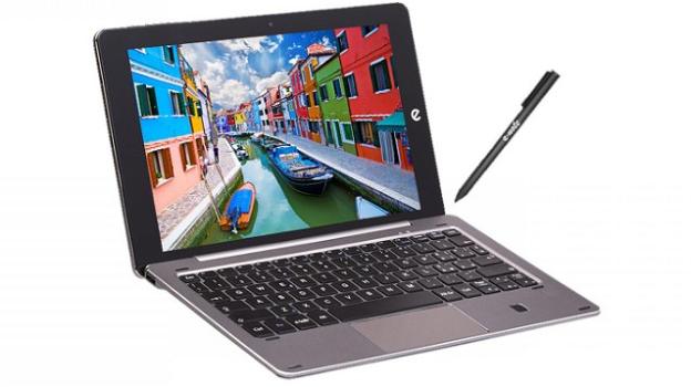 Microtech e-tab Pro: basato su Windows 10, il tablet 2-in-1 con coverback tastiera, e penna capacitiva